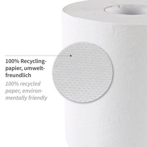 Preview: Handtuchpapierrolle – Innenabwicklung Recyclingpapier weiß perforiert 200 m 1-lagig